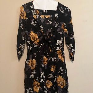 Free People Black Floral Dress